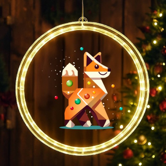 Fox in gingerbread style -creative Christmas motif LED Christmas Window Lights