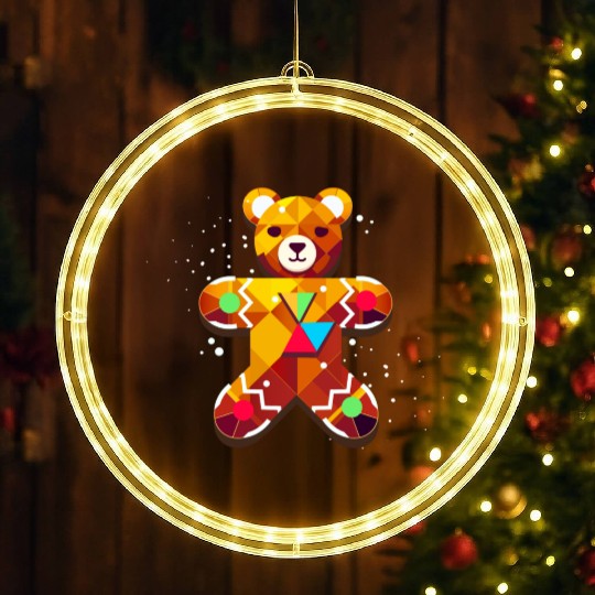 cute gingerbread bear - festive christmas design LED Christmas Window Lights