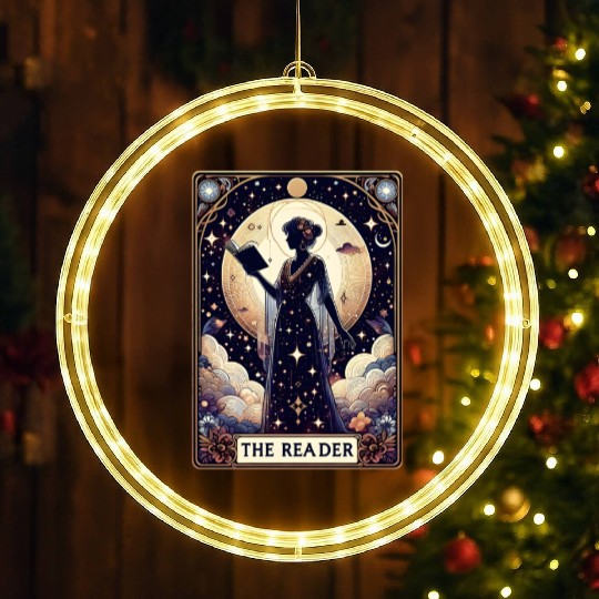 The Reader Tarot Card Reading Book lovers LED Christmas Window Lights