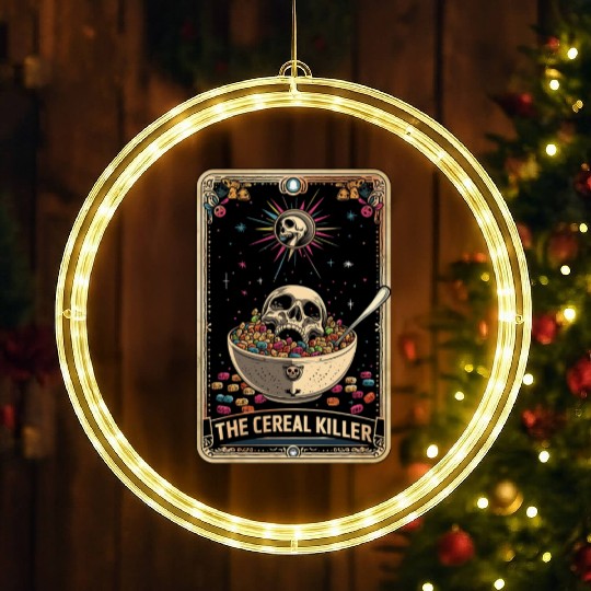Cereal Killer Tarot Card Horror Movies True Crime LED Christmas Window Lights