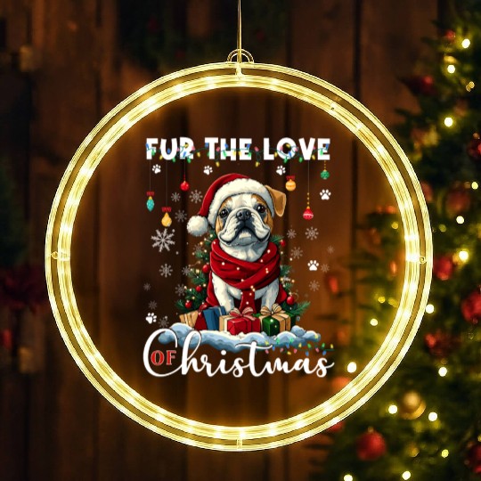French Bulldog Christmas Tree Decoration Dog Lover LED Christmas Window Lights