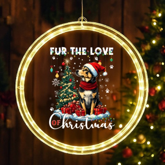 German Shepherd Christmas Tree Decorations Dog LED Christmas Window Lights