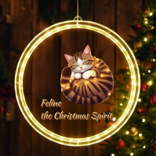 Feline Christmas Spirit LED Christmas Window Lights