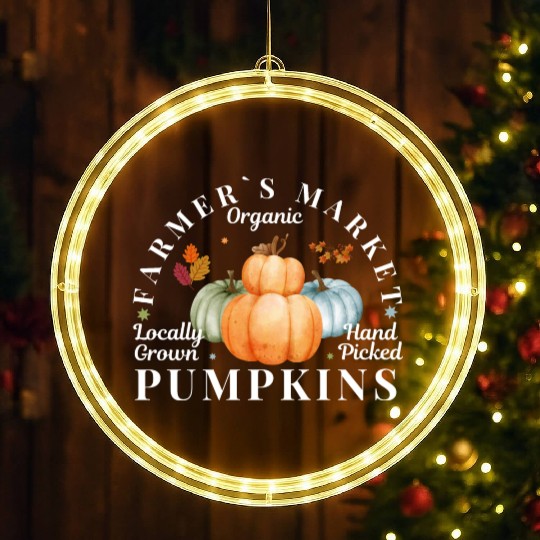 Farmers Market Organic Locally Grown Pumpkins LED Christmas Window Lights