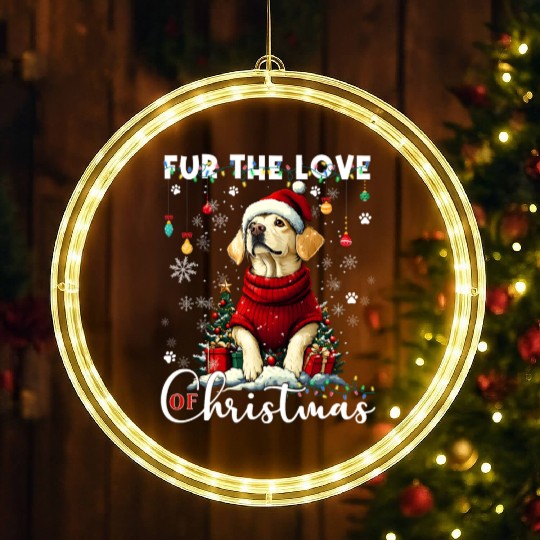 Labrador Retriever Christmas Tree Decorations Dog LED Christmas Window Lights