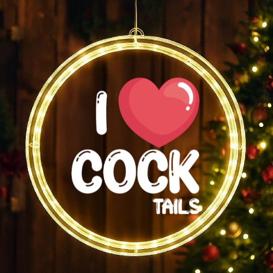 Funny I Love Cocktails 2 LED Christmas Window Lights