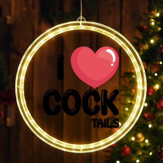 Funny I Love Cocktails 1 LED Christmas Window Lights