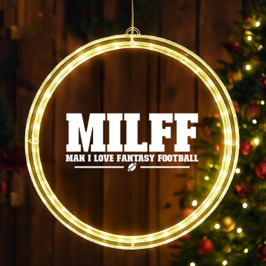 MILFF Man I Love Fantasy Football Funny Football LED Christmas Window Lights