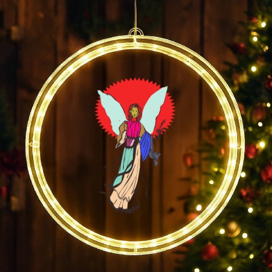 Beautiful angel holding a bible LED Christmas Window Lights
