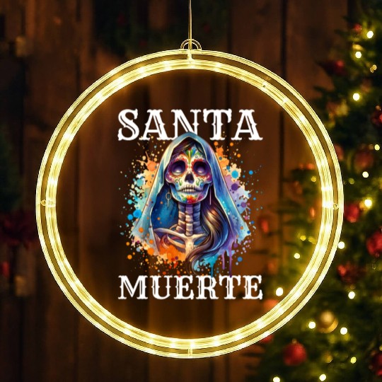 Santa Muerte for Karnival, Halloween and Día de LED Christmas Window Lights