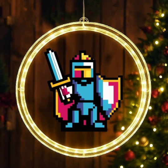 knight pixel art LED Christmas Window Lights