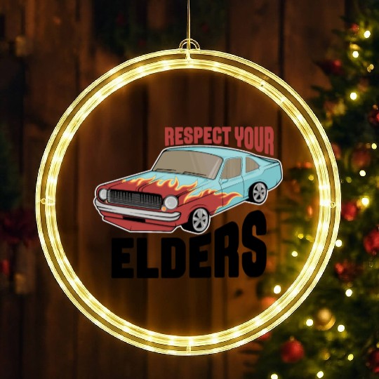 Funny Car Guy 1 LED Christmas Window Lights