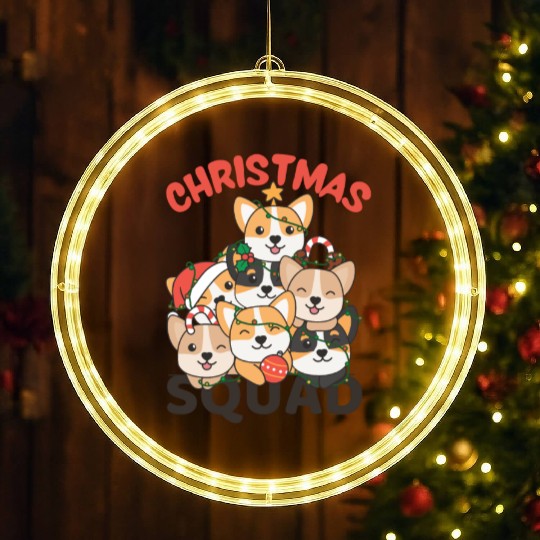 Corgi Christmas Tree Christmas Squad Dogs LED Christmas Window Lights