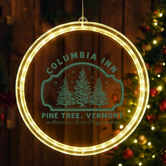 Columbia Inn Pine Tree Vermont White Christmas LED Christmas Window Lights