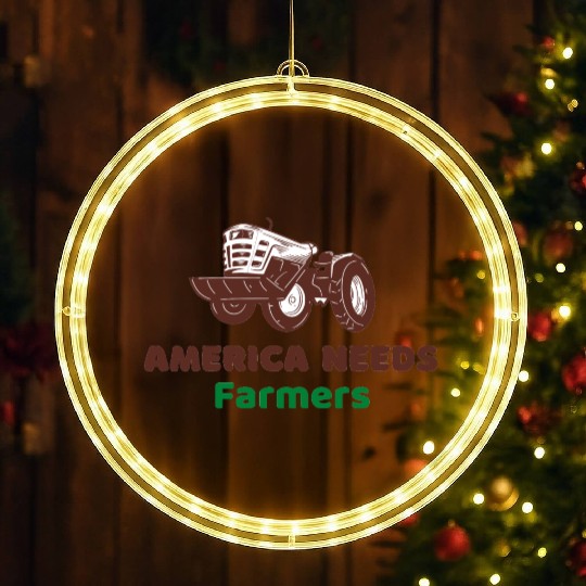 America Needs Farmers LED Christmas Window Lights
