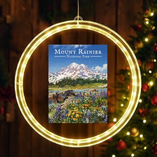 Mount Rainier Paradise Meadows LED Christmas Window Lights