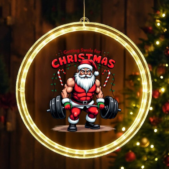 Santa Workout Mode LED Christmas Window Lights