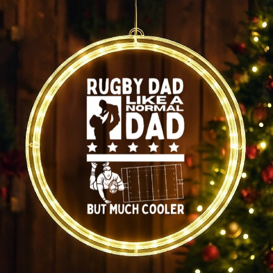 Rugby Dad Father Quote Funny Rugby Player LED Christmas Window Lights