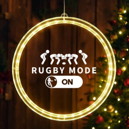 Rugby Mode On Funny Rugby Player LED Christmas Window Lights