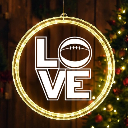 Rugby LOVE Funny Rugby Player LED Christmas Window Lights