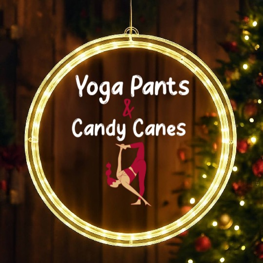 Yoga Pants & Candy Canes Christmas Yoga LED Christmas Window Lights