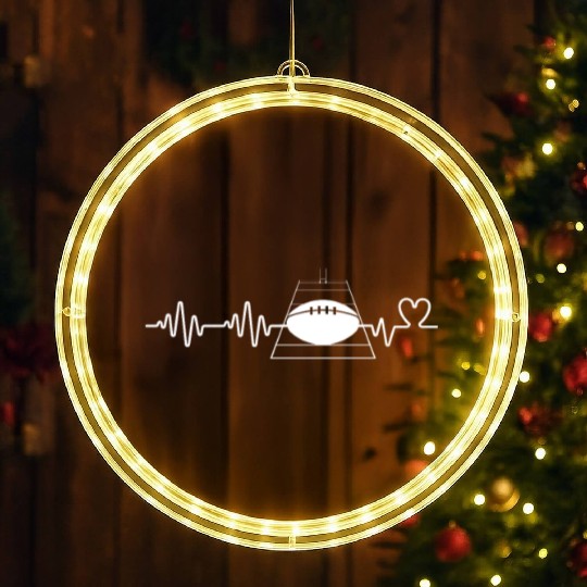 Rugby Player Heartbeat Funny Rugby LED Christmas Window Lights