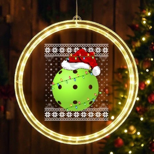 Pickleball Player Ugly Christmas LED Christmas Window Lights