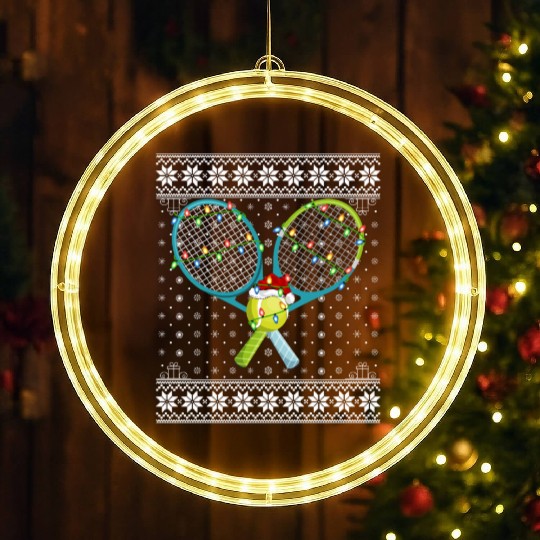 Tennis Player Ugly Christmas LED Christmas Window Lights