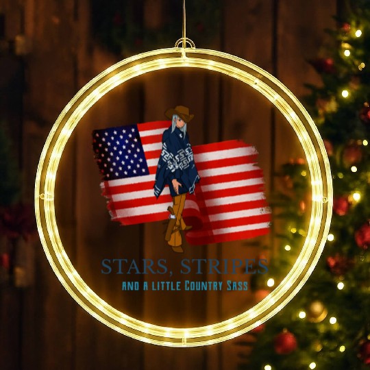 Stars, Stripes, and a Little Country Sass LED Christmas Window Lights