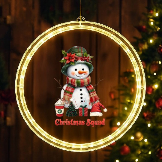 Snowman Christmas Family Gathering LED Christmas Window Lights