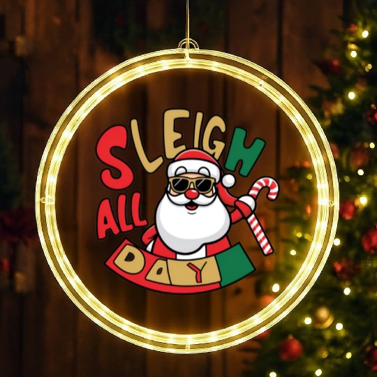 Sleigh All Day Christmas Design LED Christmas Window Lights