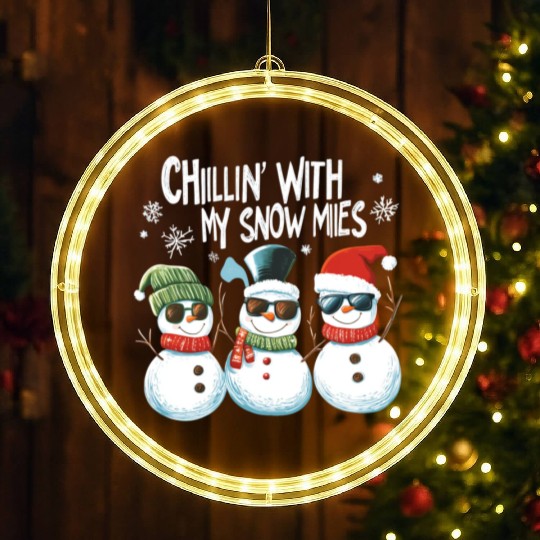 Chillin' with My Snowmies LED Christmas Window Lights
