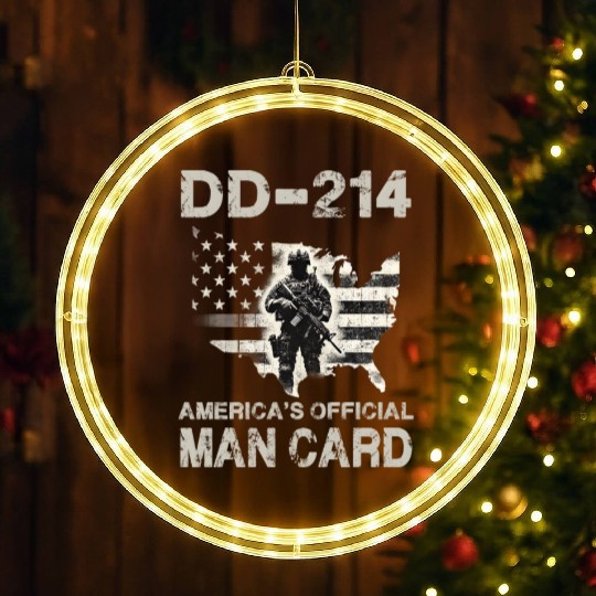 DD 214 America s Official Man Card LED Christmas Window Lights