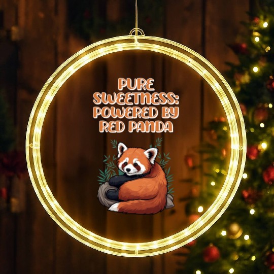 Pure Sweetness: Powered By Red Panda - Cute Animal LED Christmas Window Lights