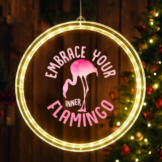 Embrace Your Inner Flamingo Cute Pink Bird LED Christmas Window Lights