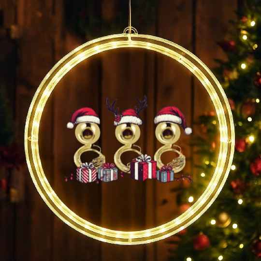Sousaphone Christmas Orchestra Brass Band LED Christmas Window Lights