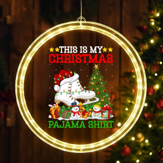 Ice Skating Christmas Tree Lights LED Christmas Window Lights