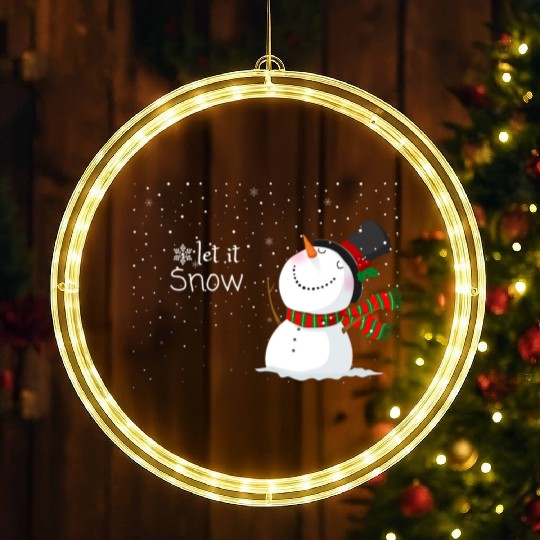 snowfall with snowman, let it snow. LED Christmas Window Lights