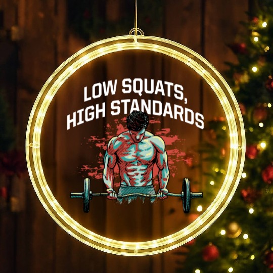 Funny Workout Motivational Quote Gym LED Christmas Window Lights