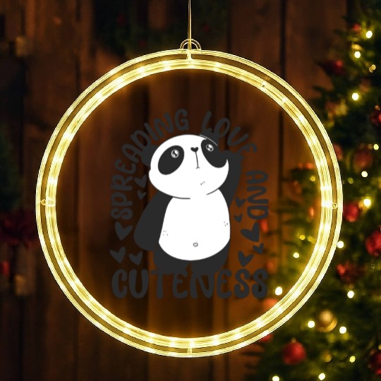 Spreading Love And Cuteness Panda Bear Friend LED Christmas Window Lights