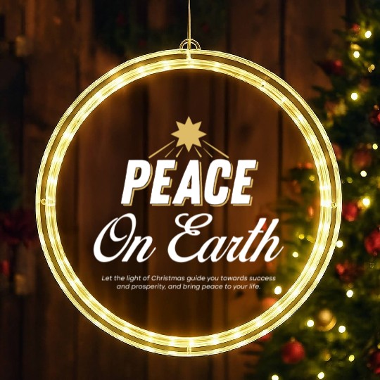 PEACE ON EARTH Design Chirstmas LED Christmas Window Lights