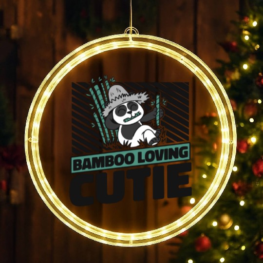 Bamboo Loving Cutie Panda Bear Friend Giant Panda LED Christmas Window Lights
