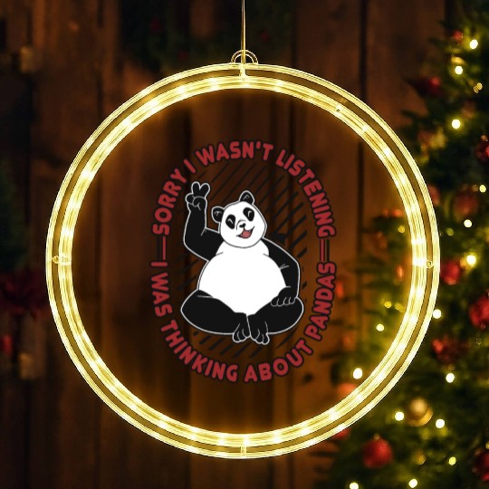 Was Thinking About Pandas Panda Bear Friend Giant LED Christmas Window Lights