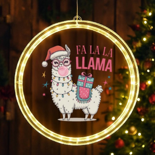 Christmas Llamas, Fa La La Llama LED Christmas Window Lights