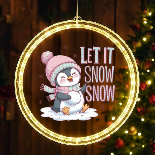 Let It Snow Snow, Christmas Snowman LED Christmas Window Lights