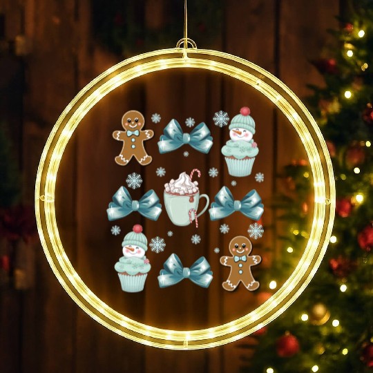 Merry Christmas, Christmas Coquette Bow LED Christmas Window Lights