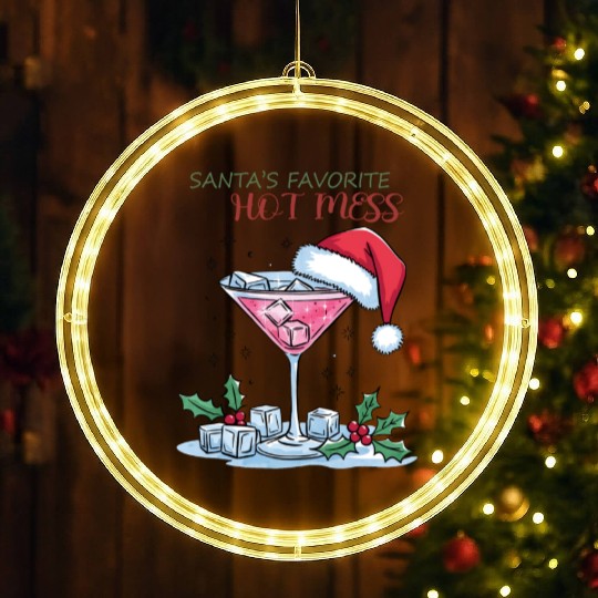 Santa Favorite Hot Mess, Merry Christmas LED Christmas Window Lights