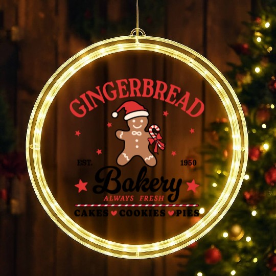 Gingerbread Christmas, Christmas Vintage LED Christmas Window Lights