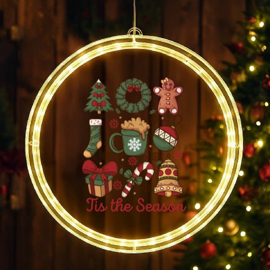 Tis the Season Retro Coquette Cute Christmas LED Christmas Window Lights