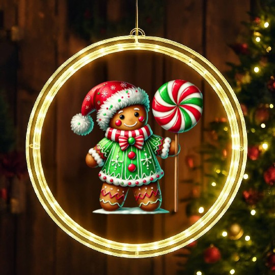 Gingerbread Christmas, Merry Christmas, Candy LED Christmas Window Lights